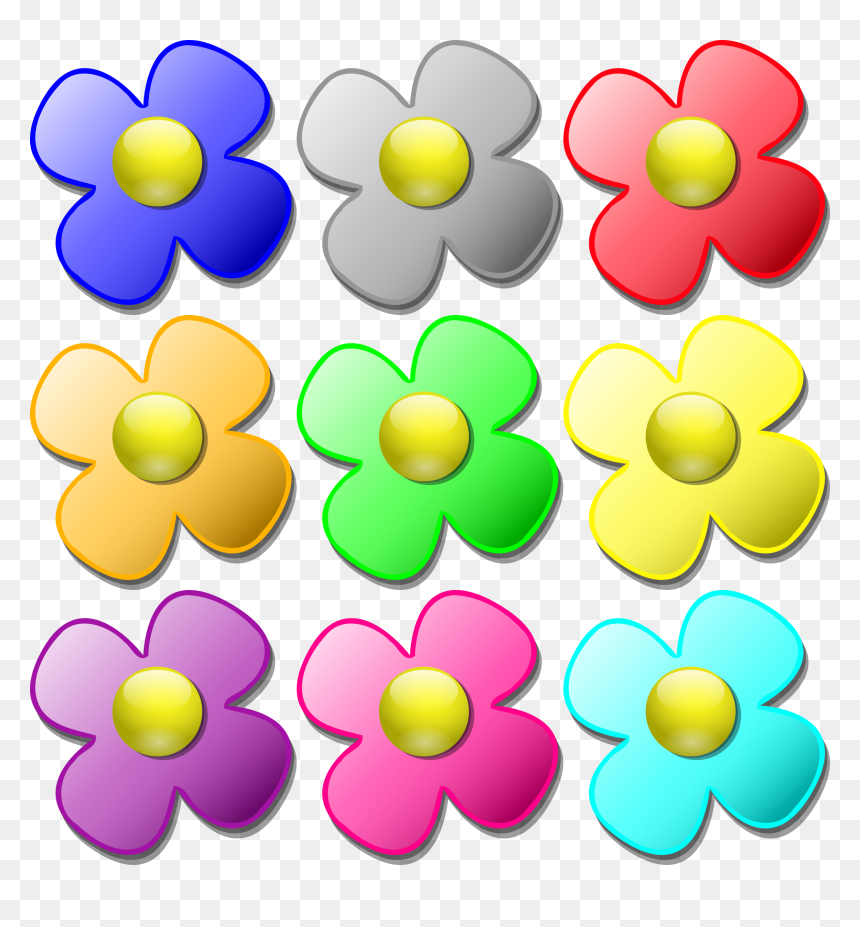 Color Flowers Clip Art Printable Coloring Pages Free Different 