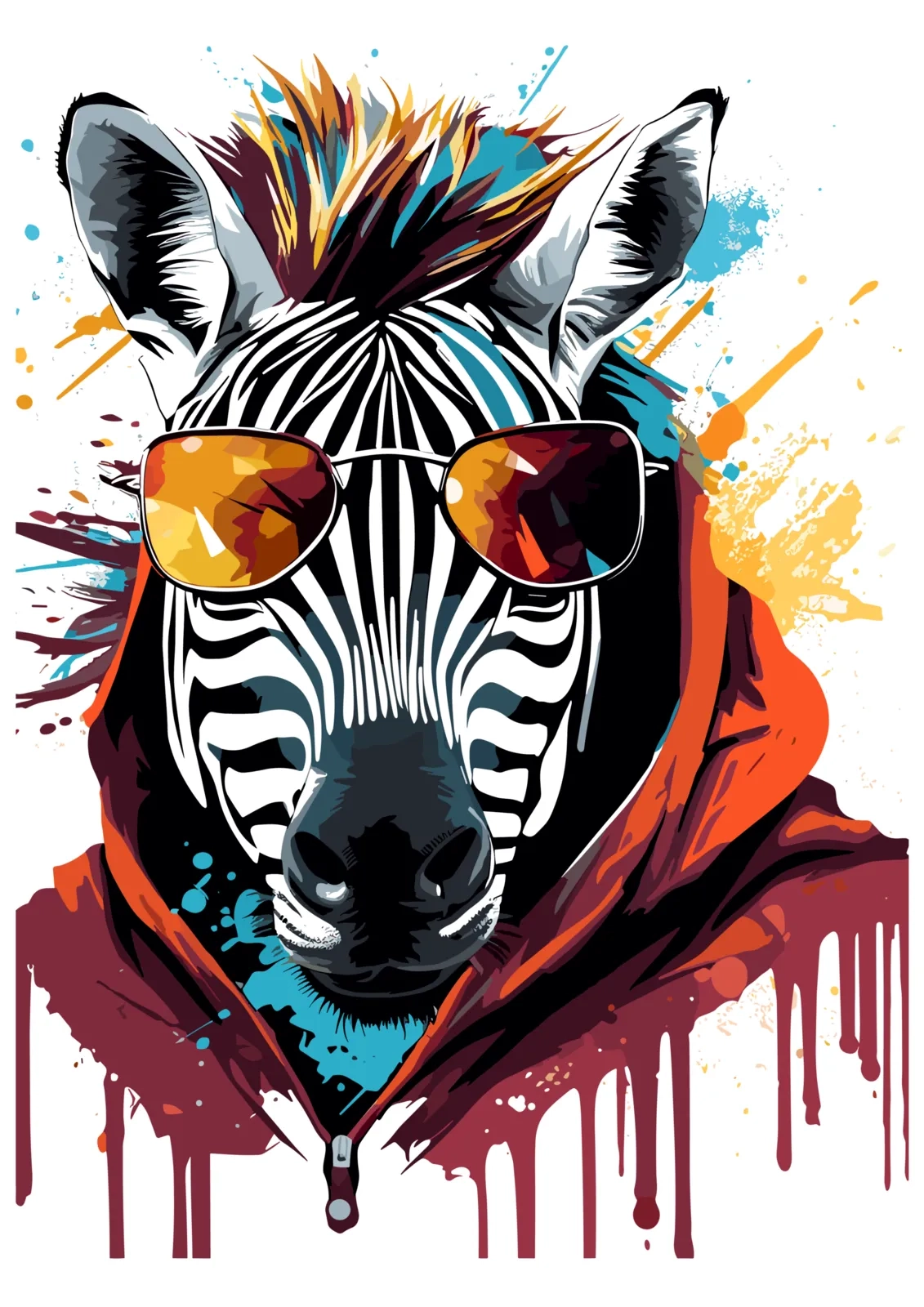 Cool Paint Splash Design Zebra Art Print Jazz It Up Interiors