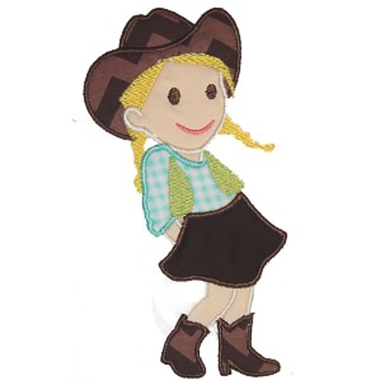 Cowgirl Applique Embroidery Machine Design
