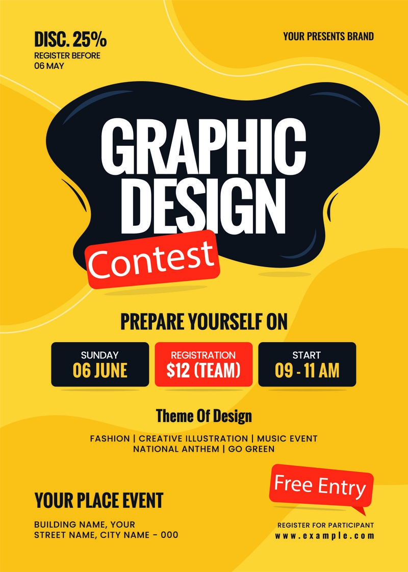 Creative Graphic Design Contest Flyer Poster Template AI Free 