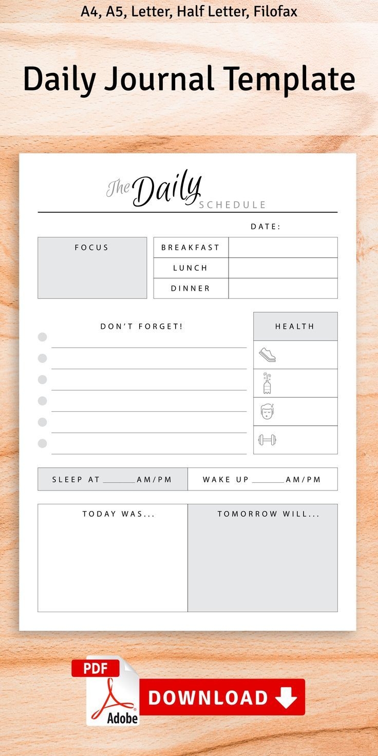 Daily Journal Templates Printable