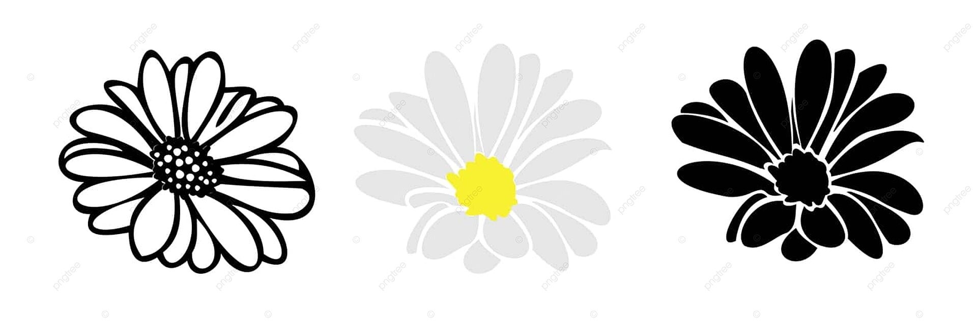 Daisy Fsummer Flowerfloral Elements Hand Drawn Head Hand Painted 