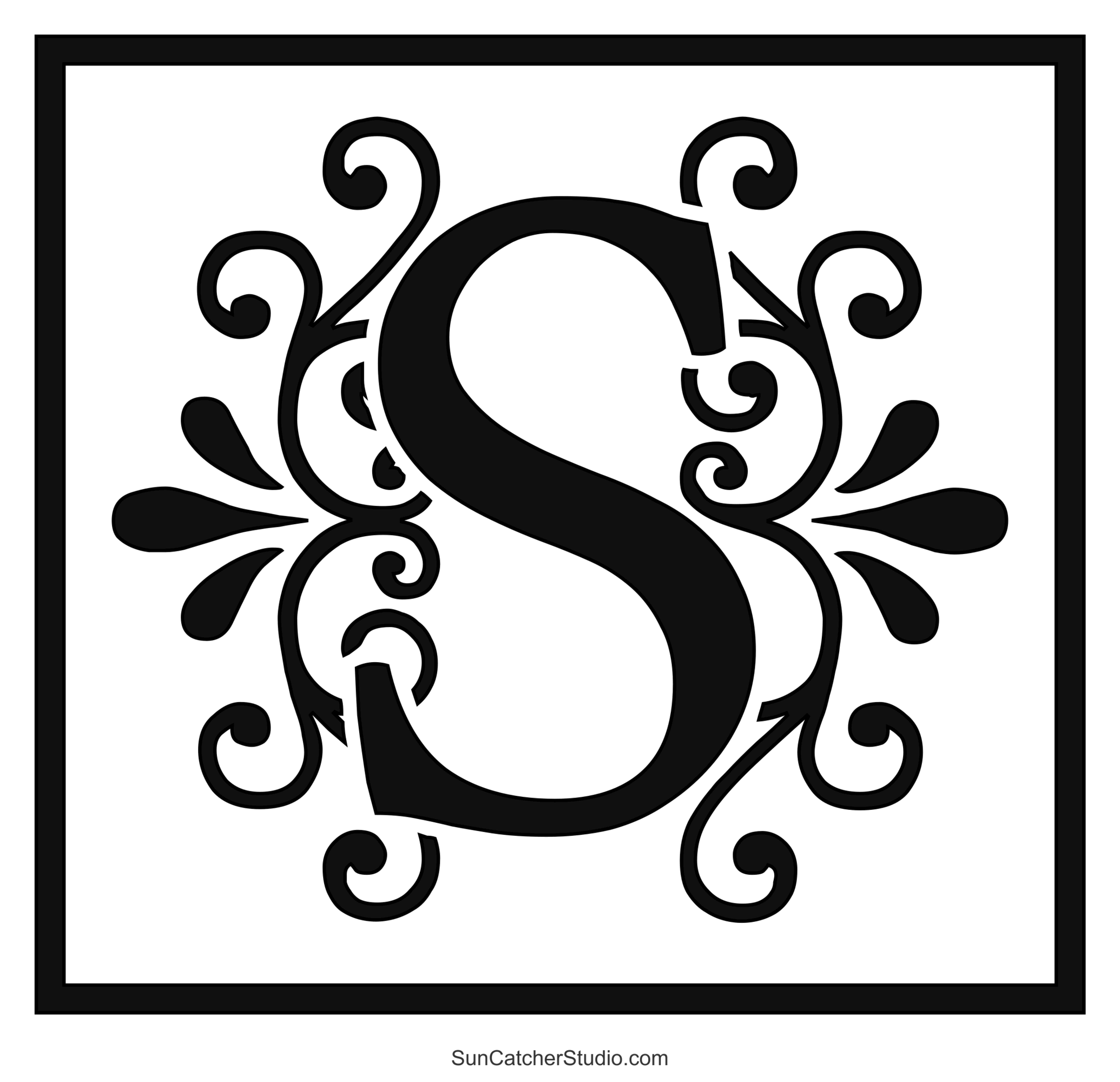Decorative Letters Large Monogram Ornamental Font Lettering 