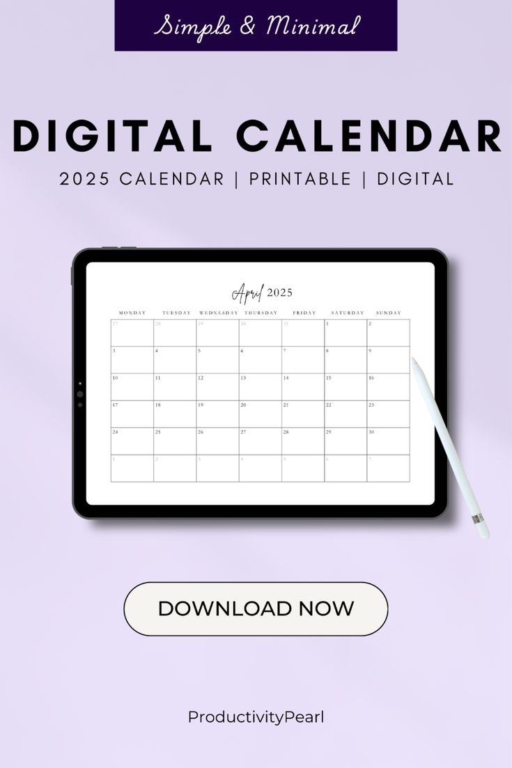 Digital 2025 Calendar Printable Calendar 2025 Calendar Ideas 