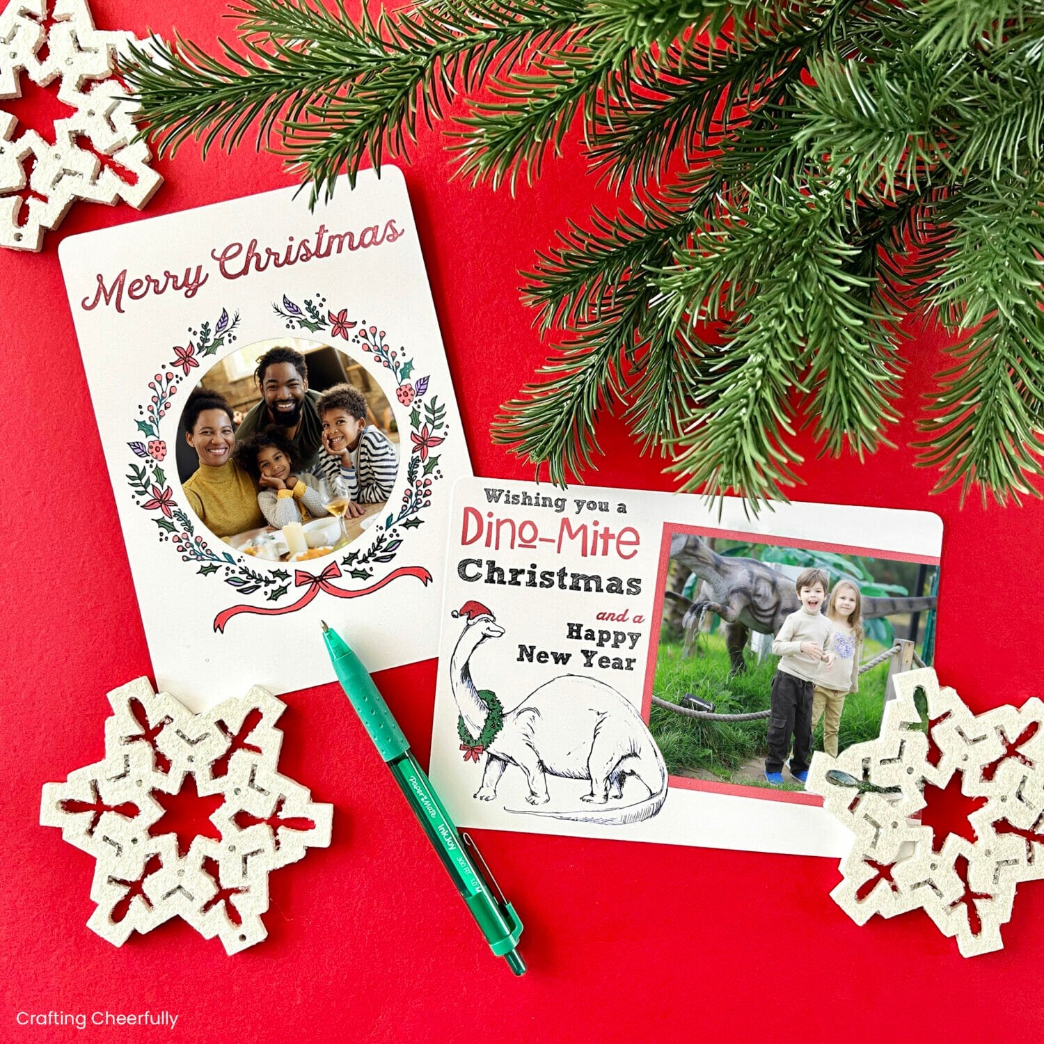 DIY Holiday Photo Cards 2 Free Printable Designs Crafting 