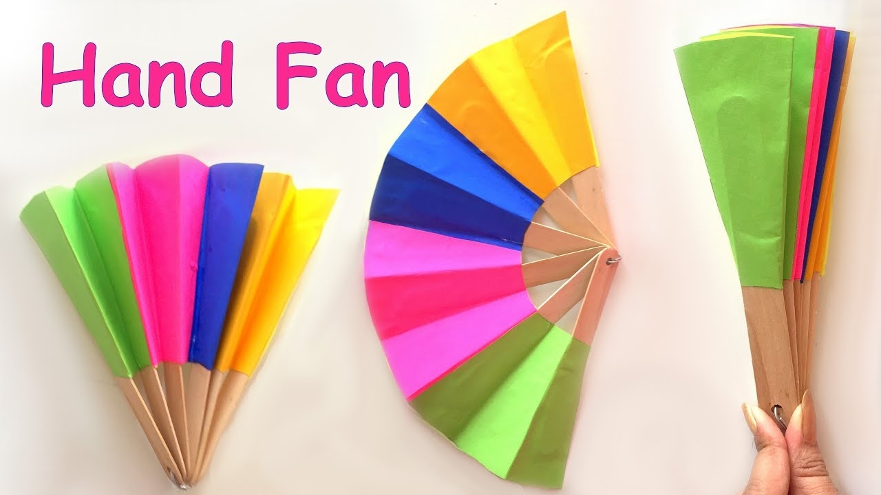 DIY Homemade Paper Hand Fan Best Out Of Waste Kids Craft Ideas Como Hacer Abanico