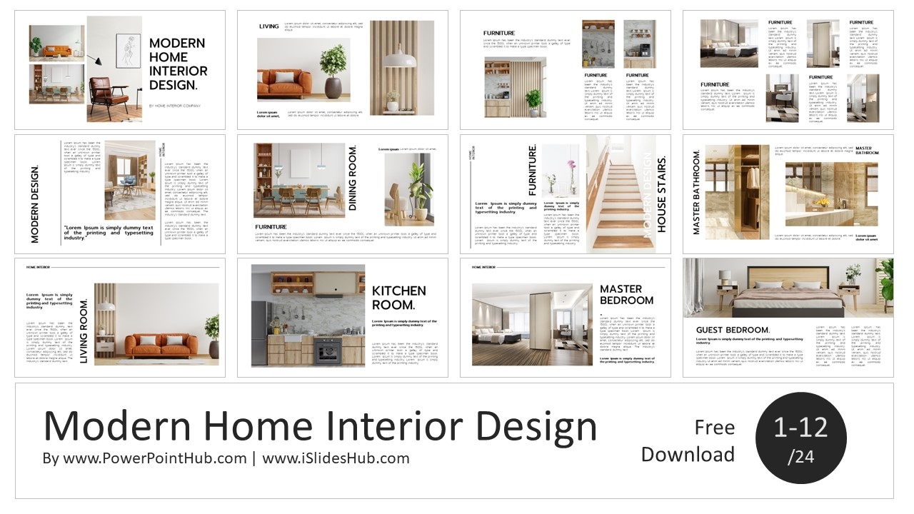 Download Free PowerPoint Modern Home Interior Design Template