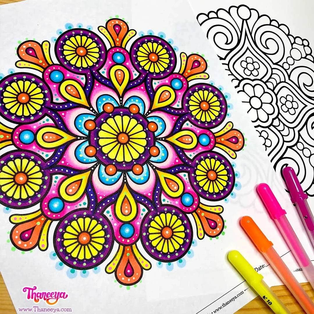 easy mandala coloring pages set of 12 printable mandalas to