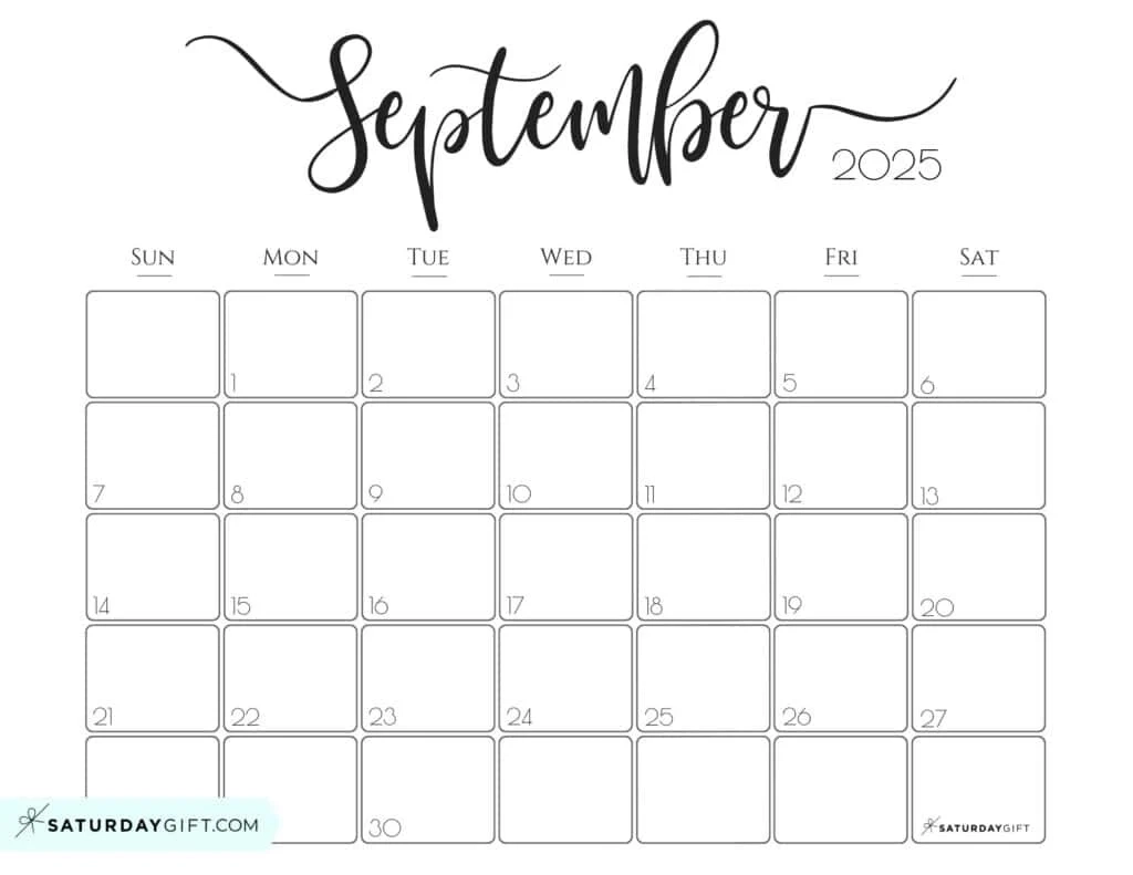 Elegant Printable Calendar 2025 By SaturdayGift Readers Favorite