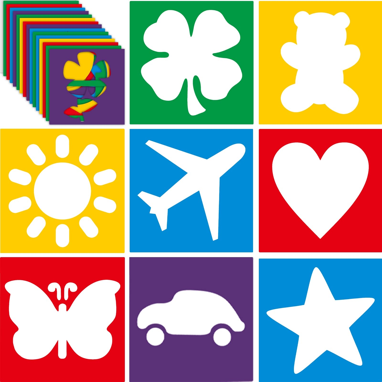 Epakh 24 Pieces Stencils For Kids 8 Inches Drawing Stencils 