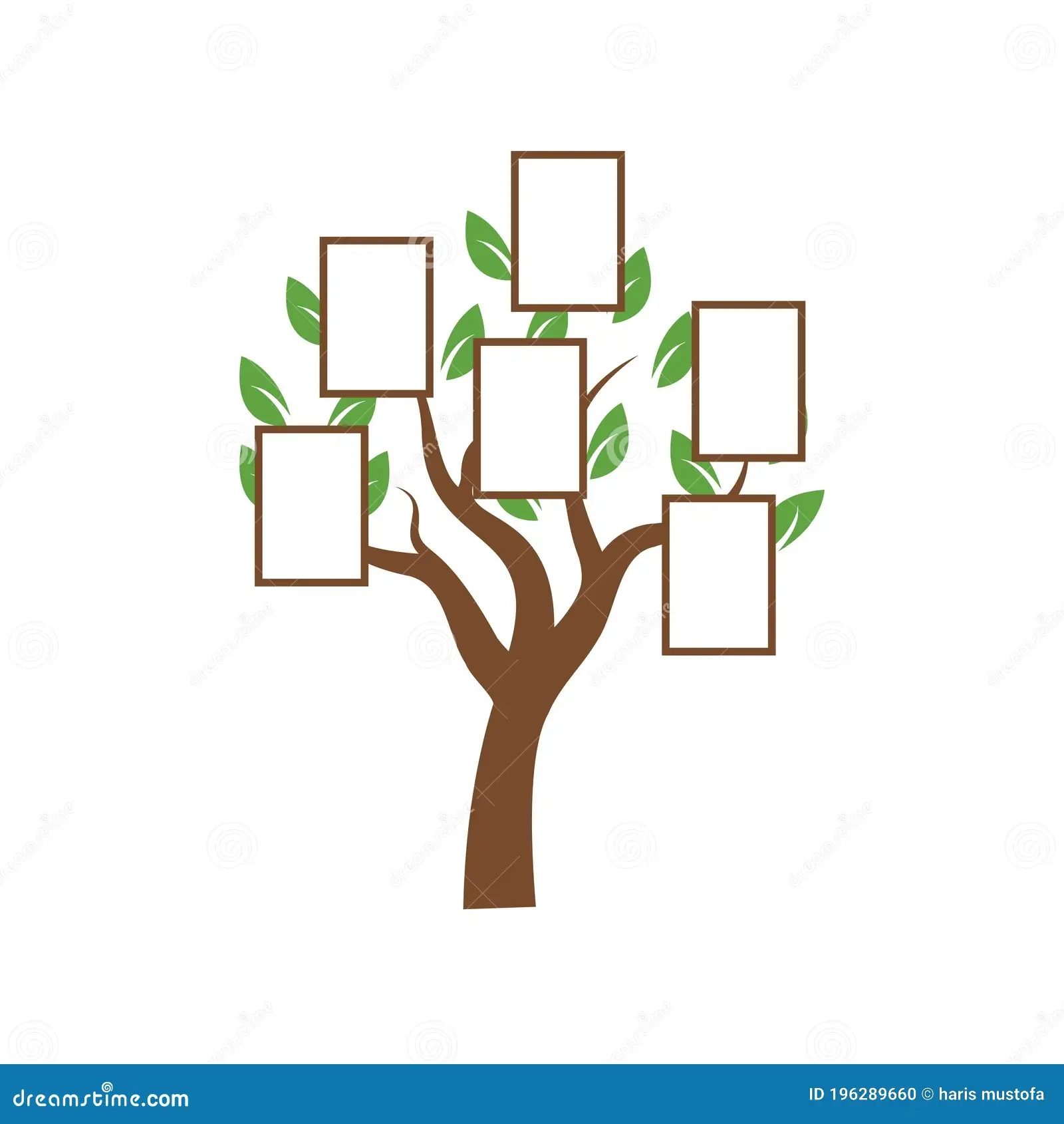Family Tree Illustration Template Design Vector Stock Vector 