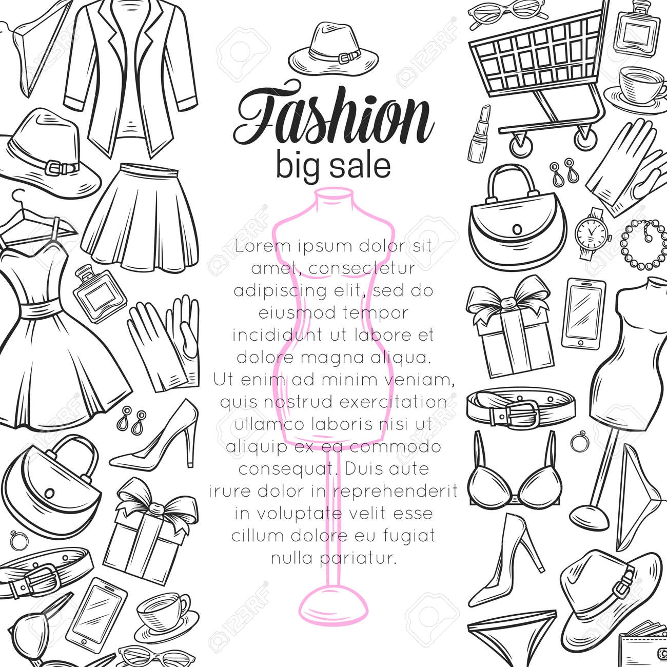 Fashion Online Shop Seite Banner Template Design Kleid 