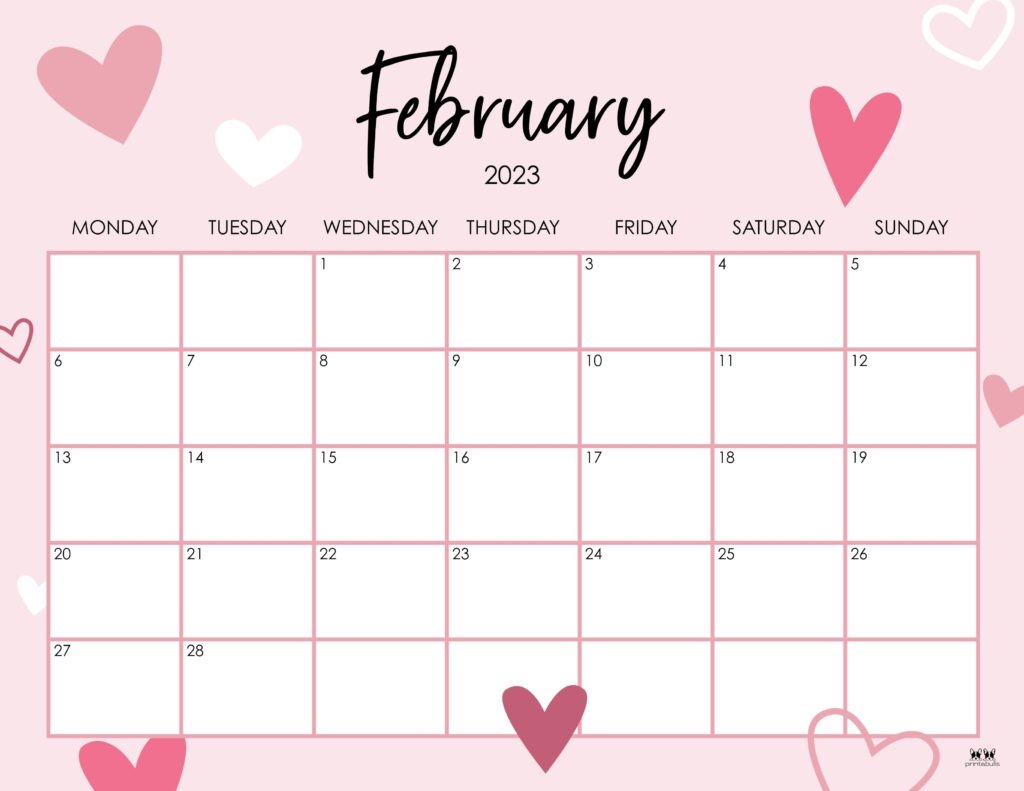 February 2023 Calendars 50 FREE Printables Printabulls