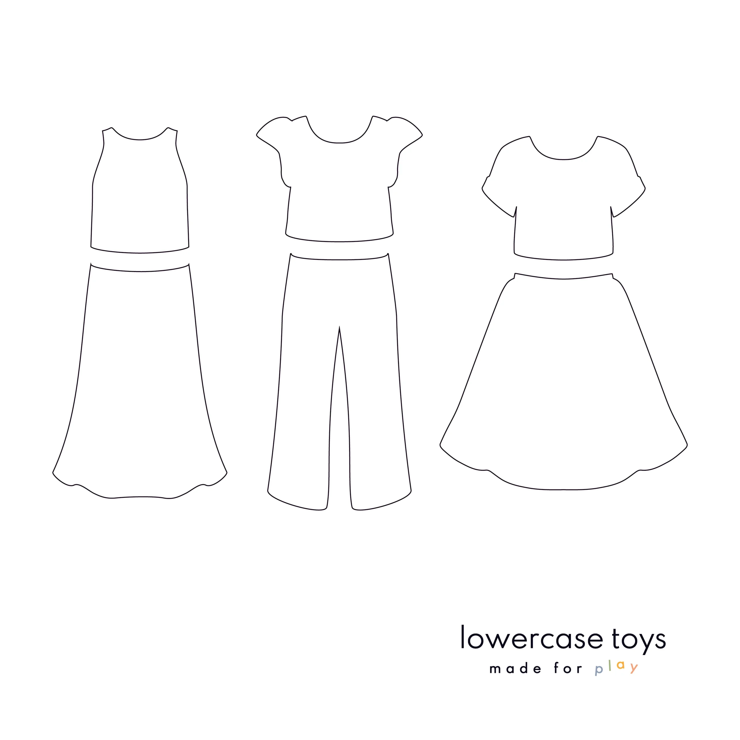 Felt Doll Printable Clothing Patterns Lowercase Toys
