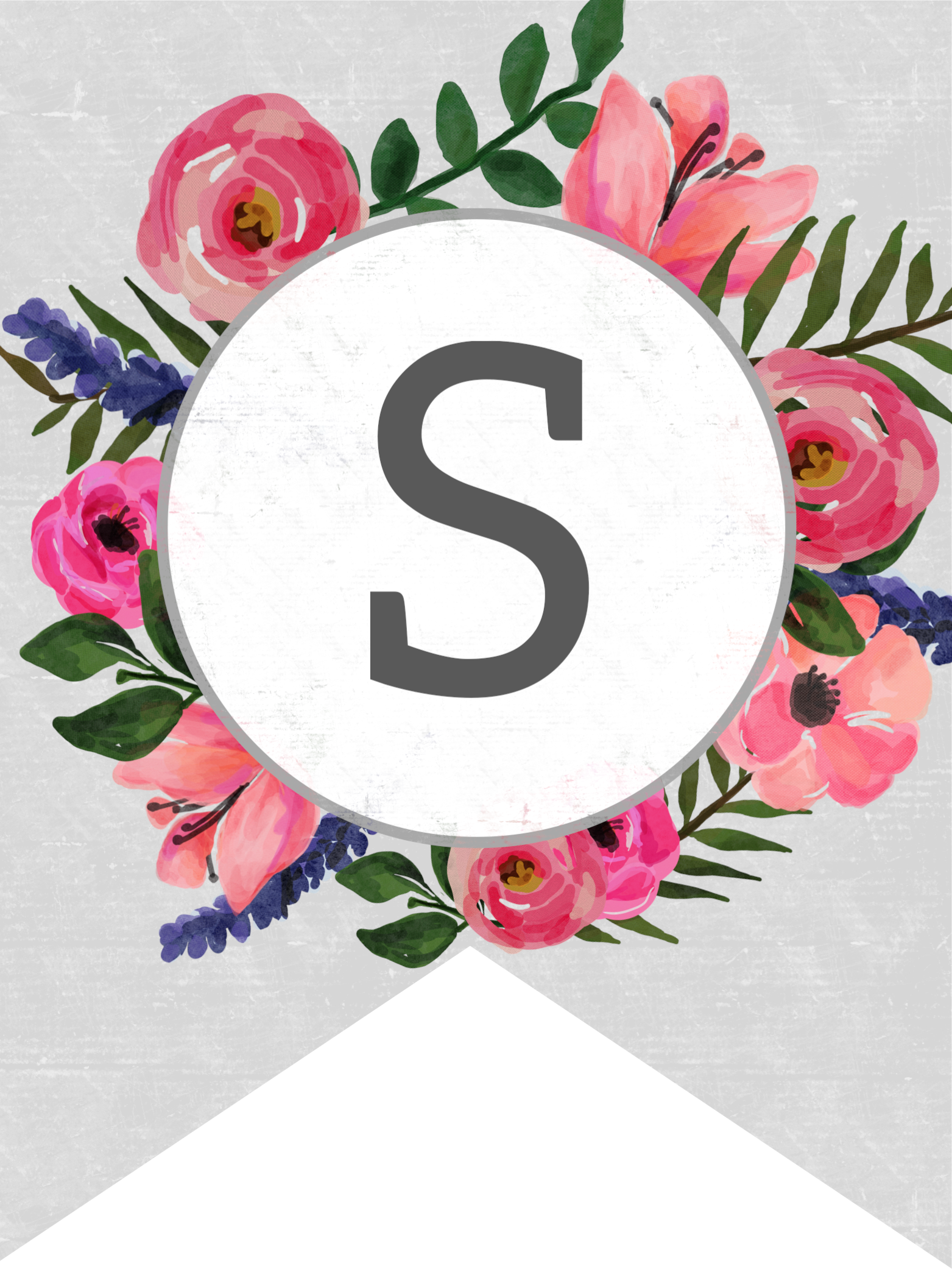 Floral Alphabet Banner Letters Free Printable Paper Trail Design