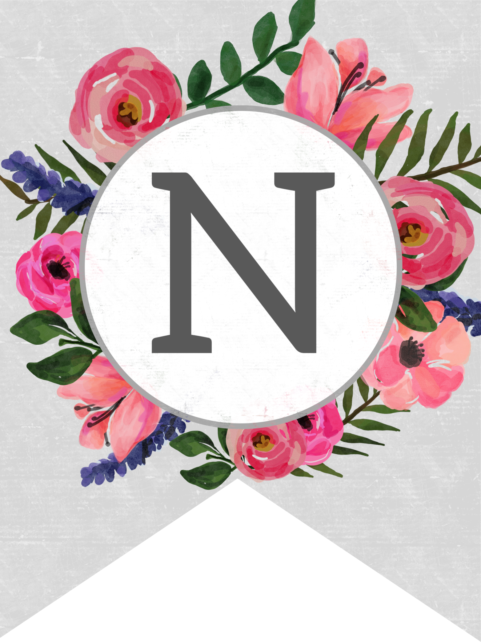 floral alphabet banner letters free printable paper trail design