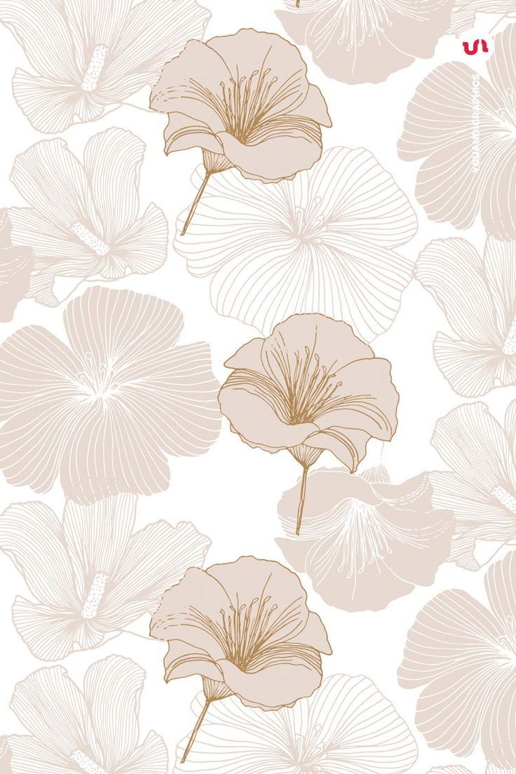 Floral Backgrounds Digital Paper Hand drawn Elegant Flower 