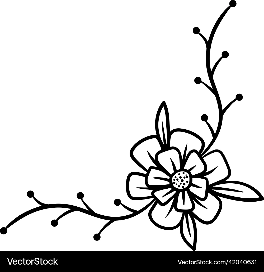 Floral Line Art Design Template Royalty Free Vector Image