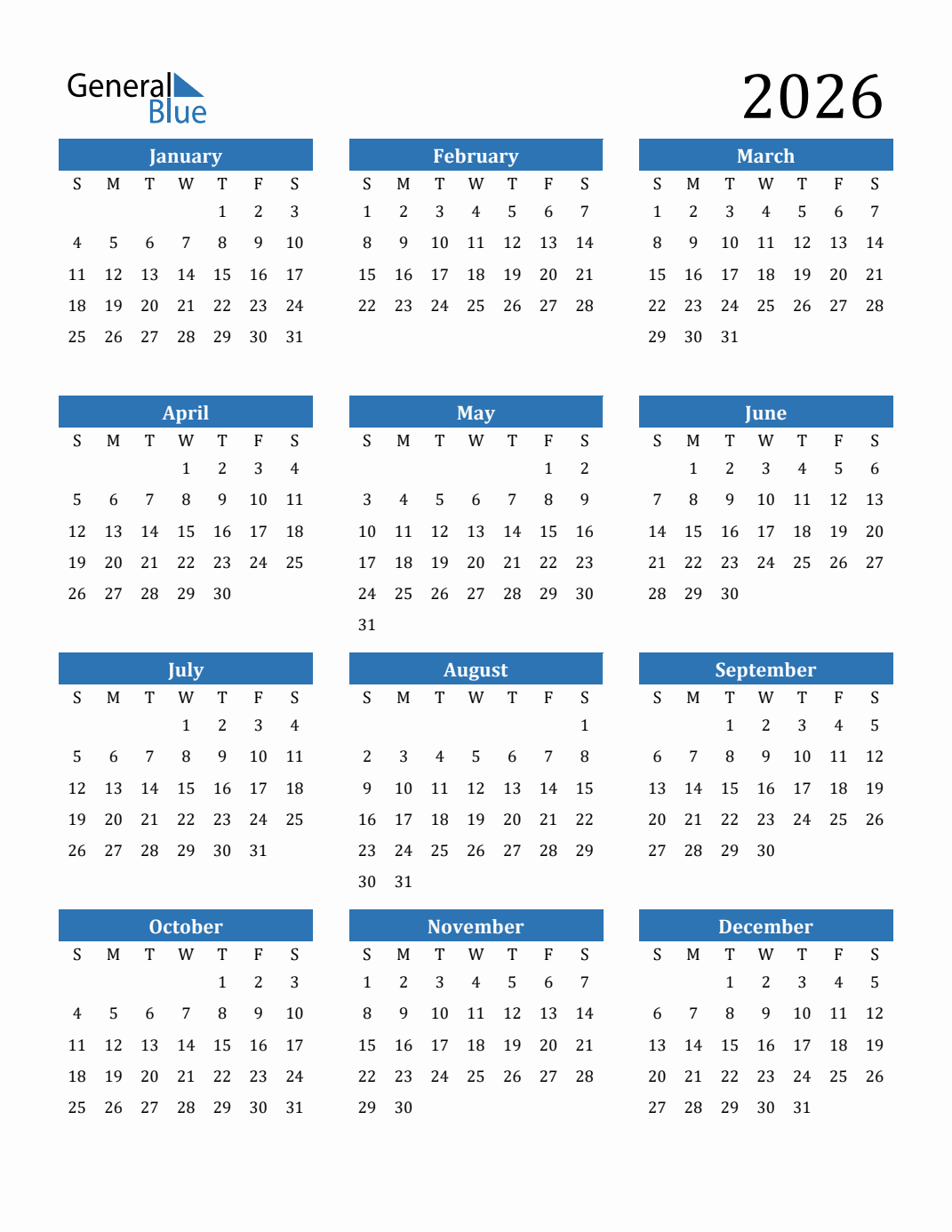 Printable Pdf Calendar 2026