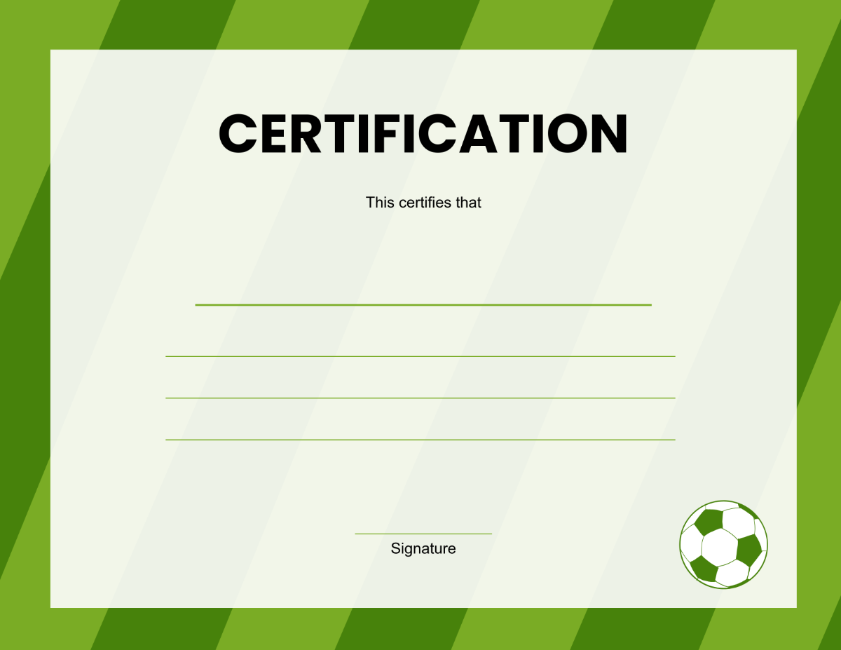 Free Blank Football Certificate Template To Edit Online