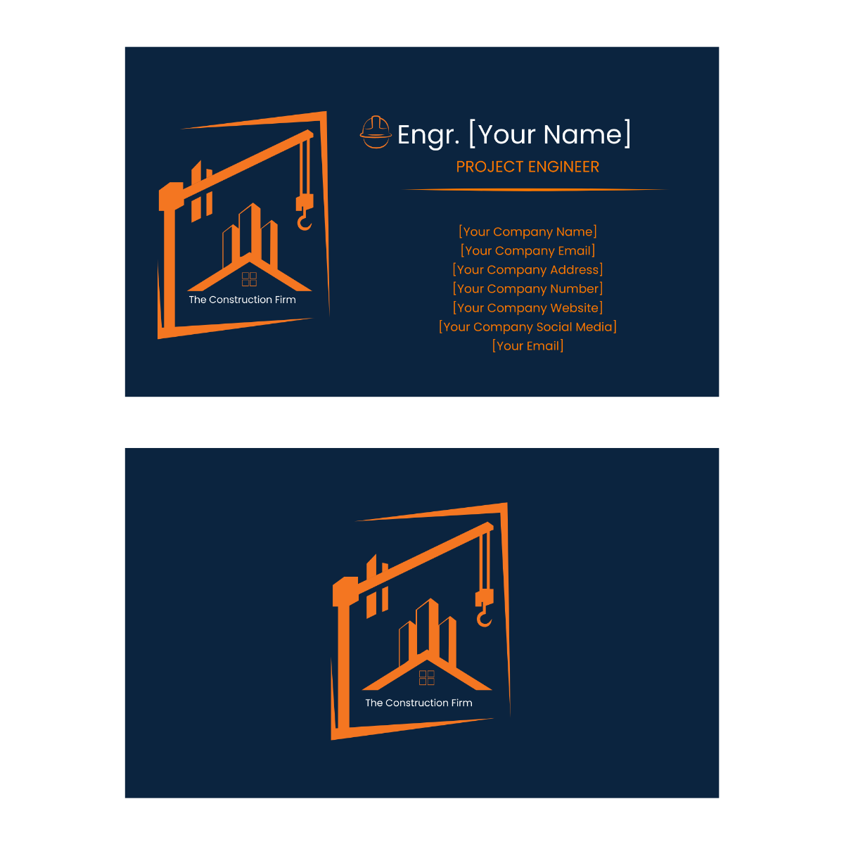 Free Construction Business Card Templates Editable And Printable