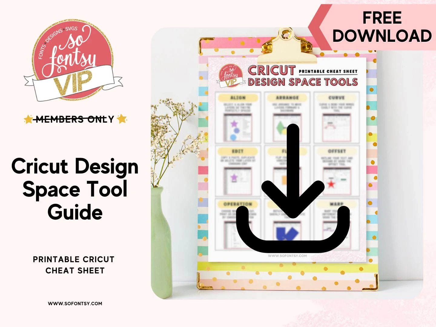 Free Cricut Design Space Printable Software Tools Cheat Sheet 