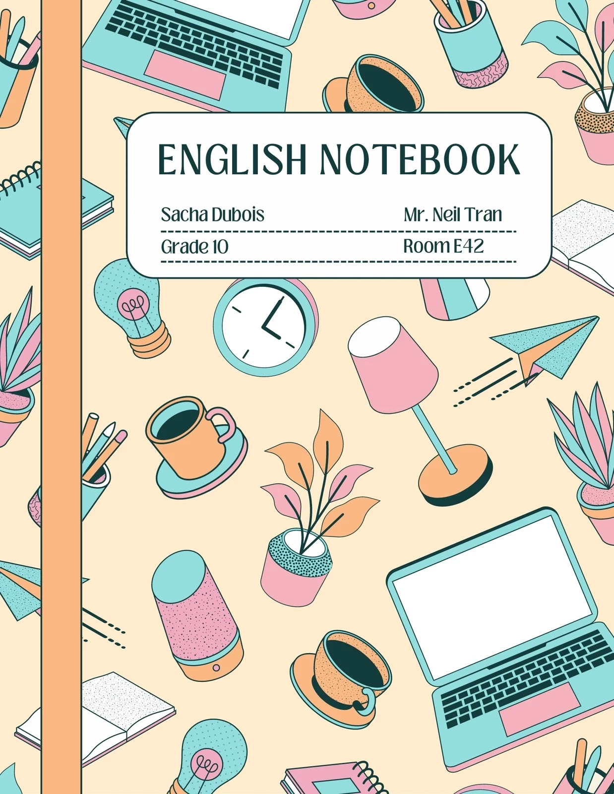 Free Customizable English Notebook Cover Templates Canva