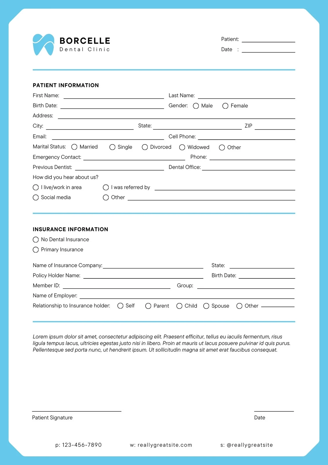 Design Ideas Printable Registration Form