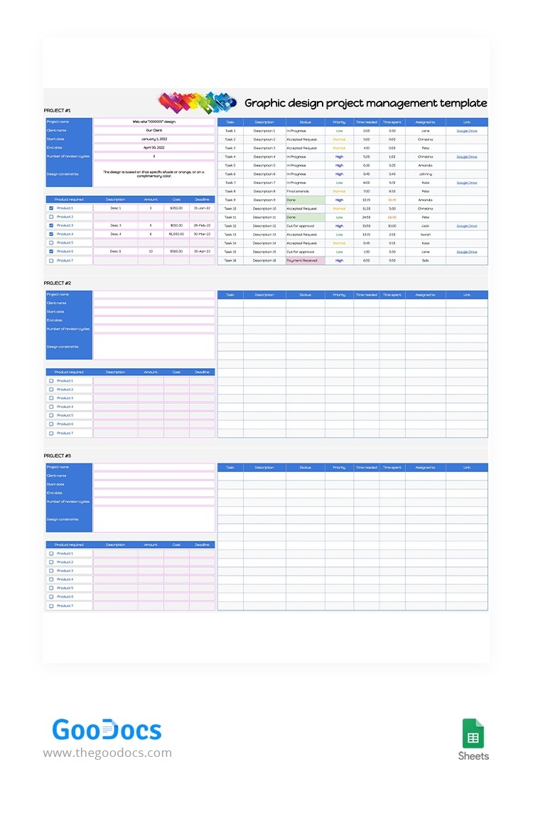 Free Graphic Design Project Management Template Thegoodocs