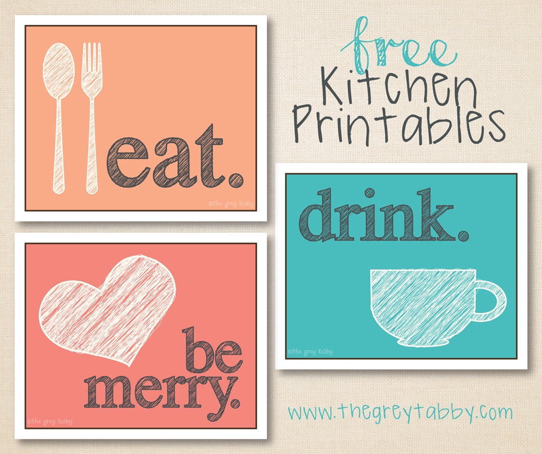 Free Kitchen Printables Eat Drink And Be Merry The Grey Tabby