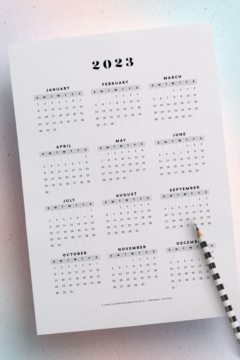 Design A 2023 Calendar Printable Free