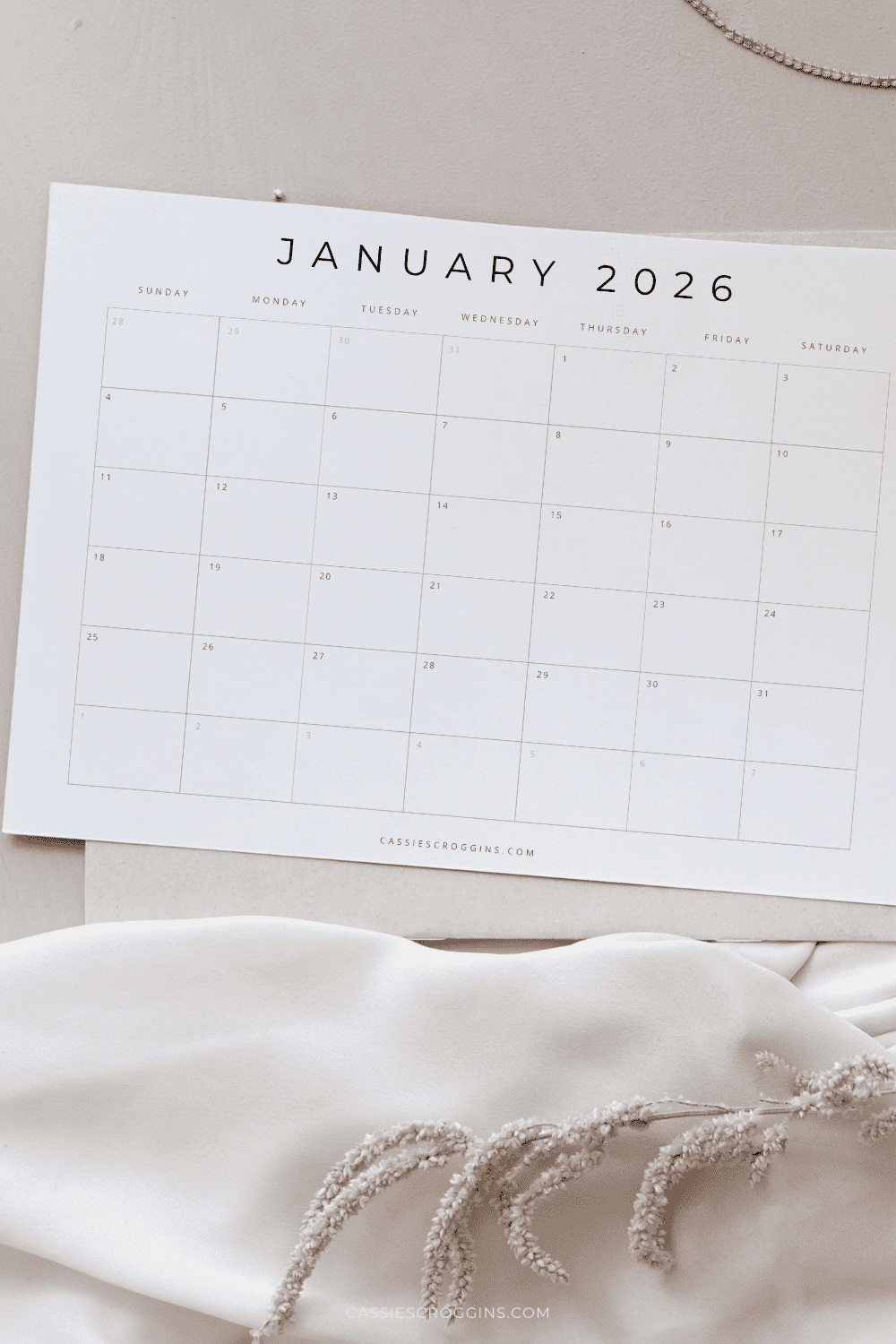 Printable 2026 Monthly Calendars