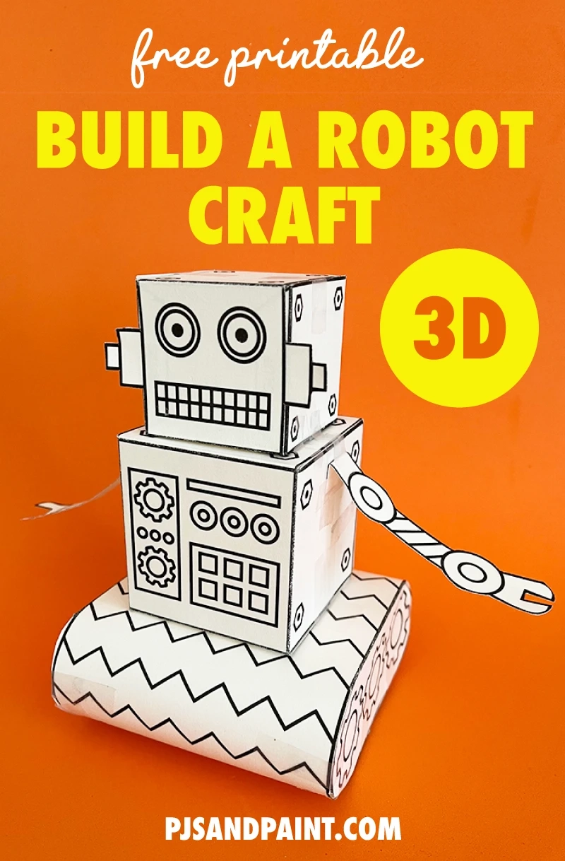 Free Printable 3D Build A Robot Craft Pjs And Paint