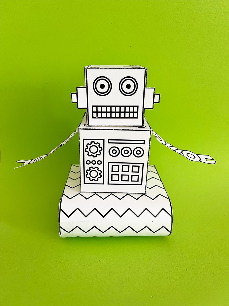 Free Printable 3D Build A Robot Craft Pjs And Paint
