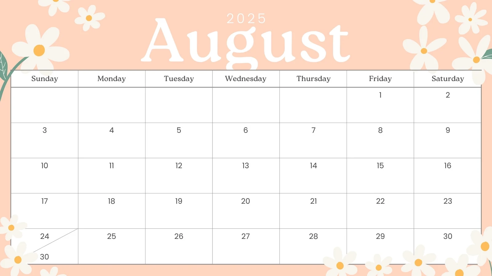 Printable Calendar 2025 Fancy Design