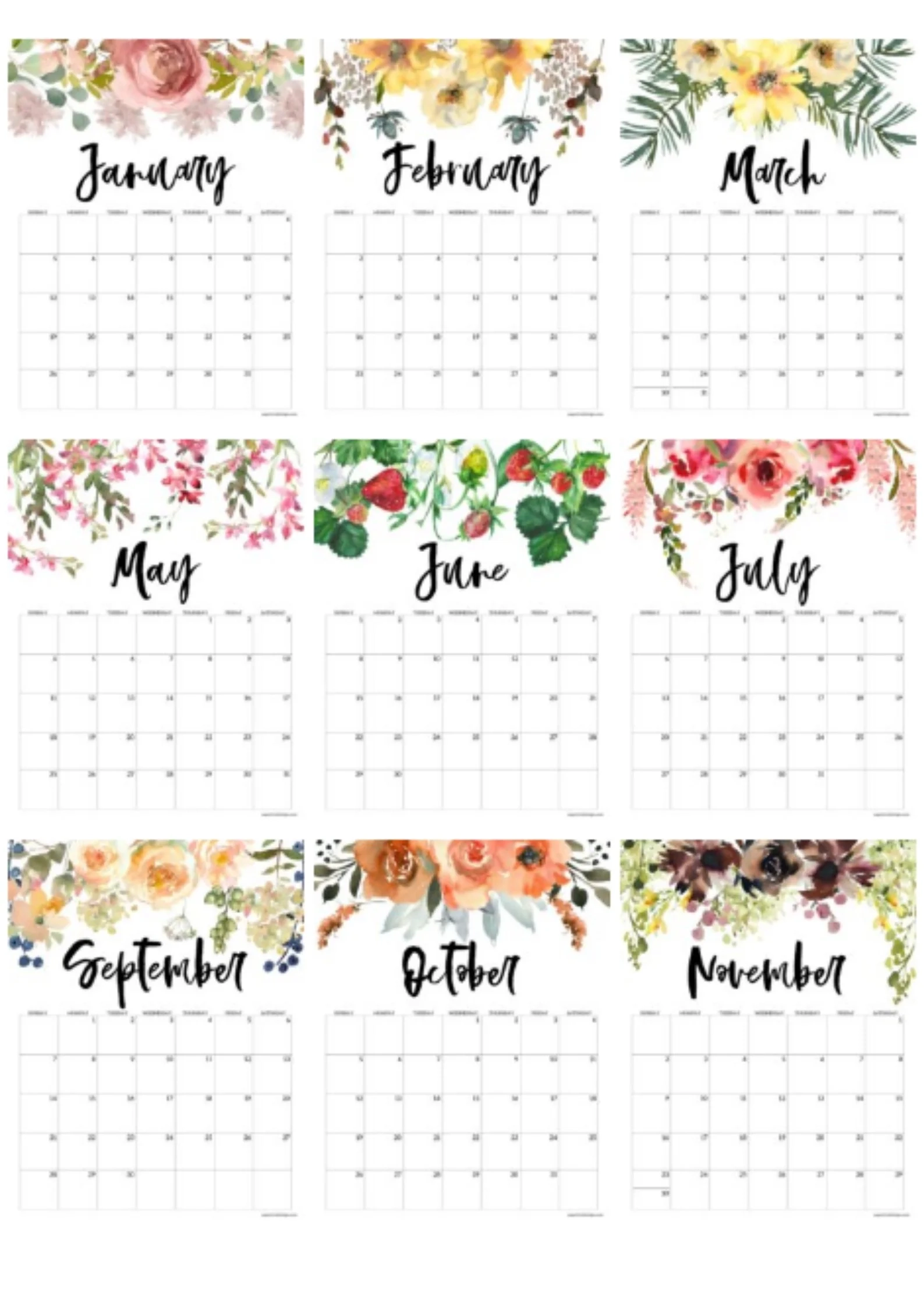 Free Printable Calendars 2025 Gathering Beauty