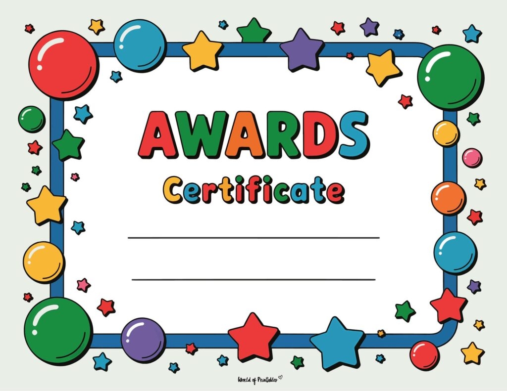Free Printable Certificate Of Achievement Templates For Kids 