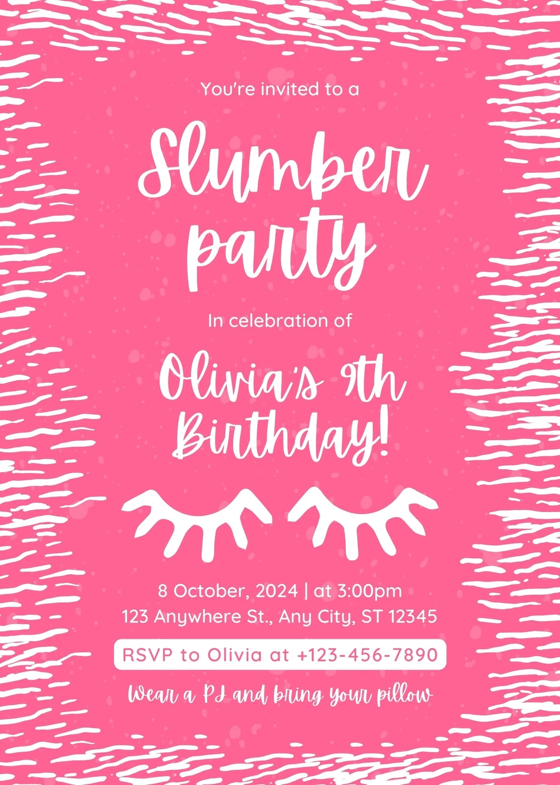 Free Printable Customizable Sleepover Invitation Templates Canva