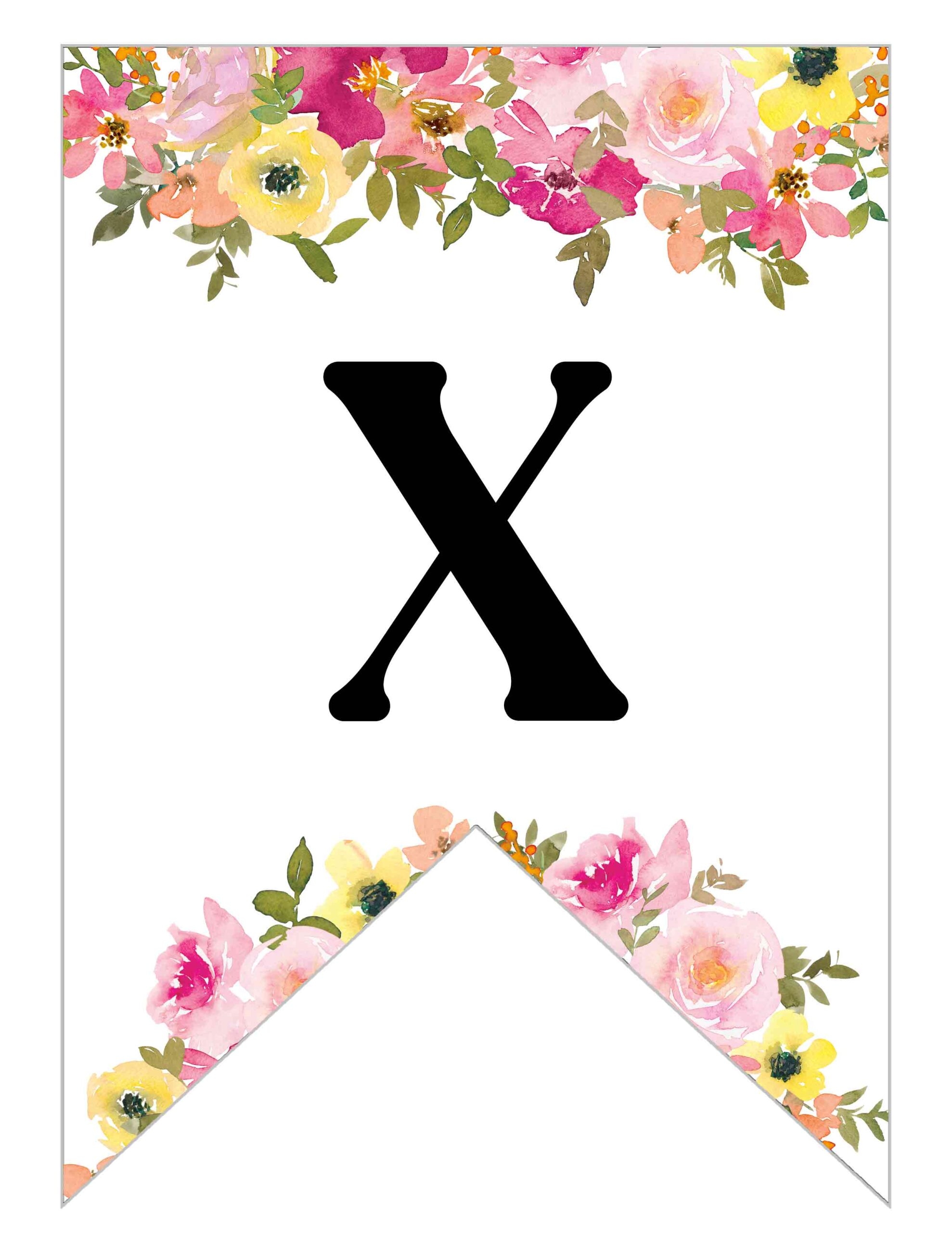 free printable floral alphabet banner letters lovely planner