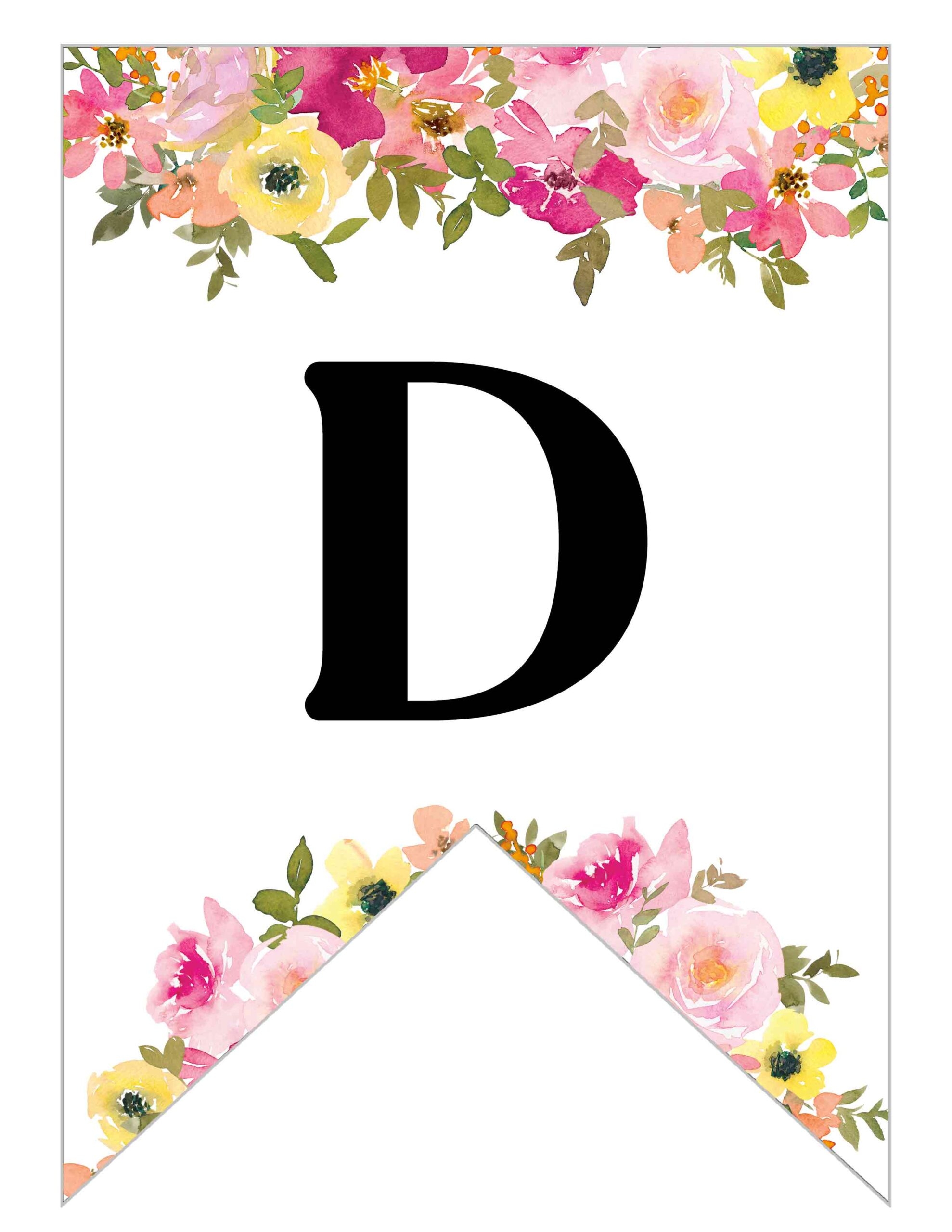 Free Printable Floral Alphabet Banner Letters Lovely Planner
