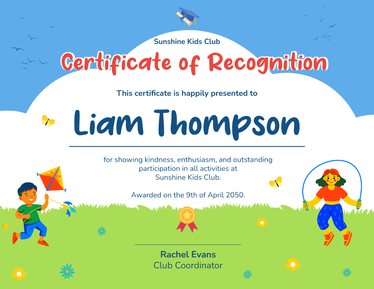 Free Printable Kids Certificates Templates
