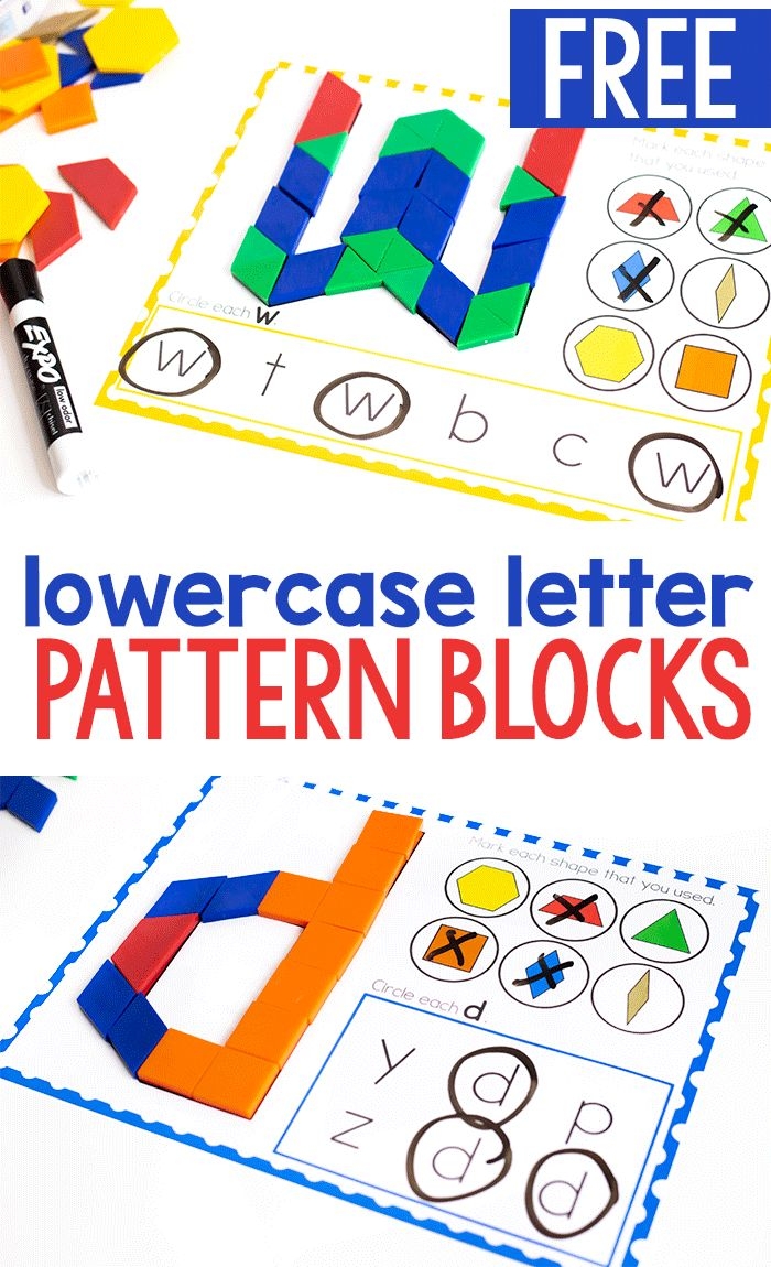 Free Printable Lowercase Alphabet Pattern Block Templates