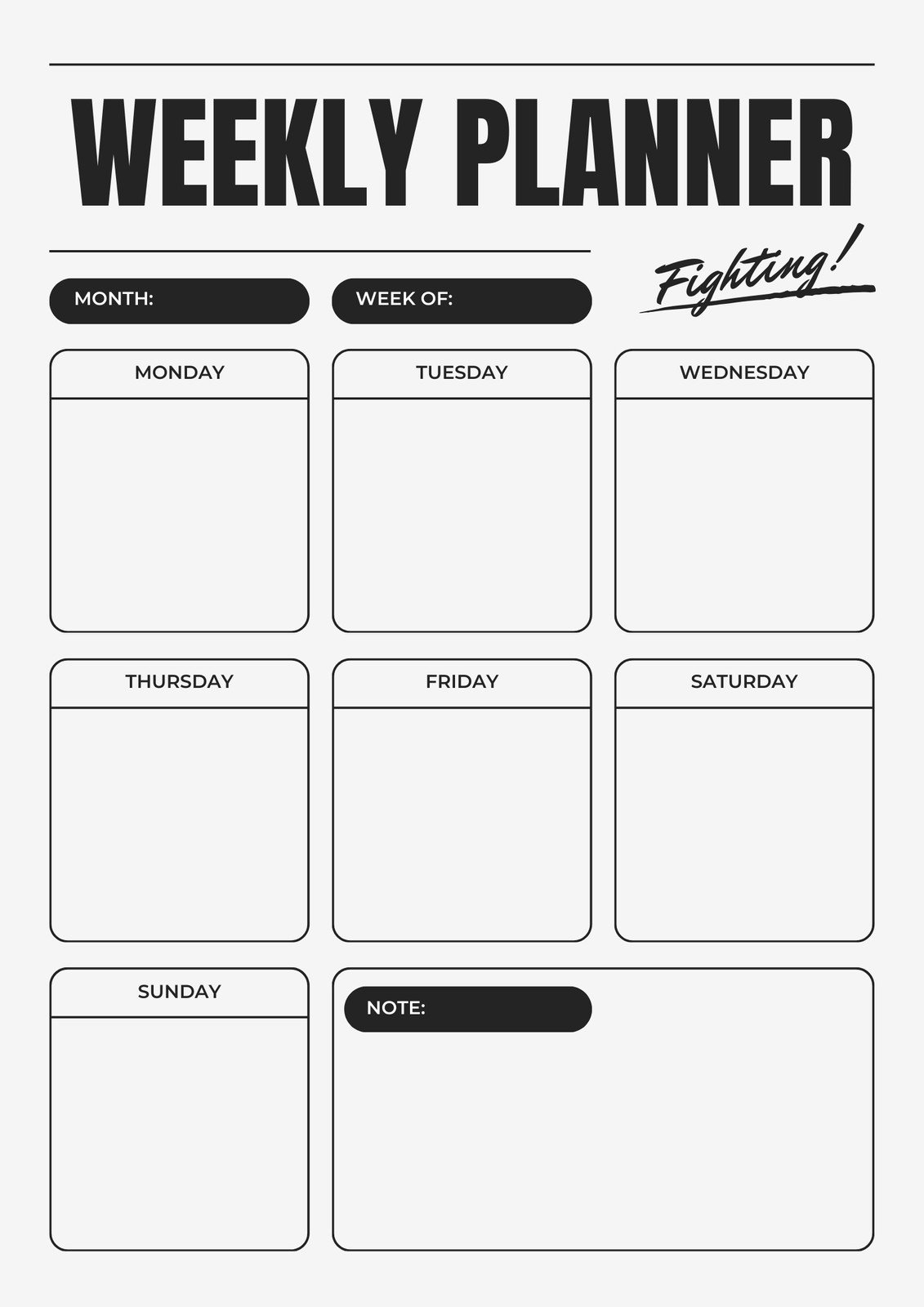 Design Weekly Planner Printable