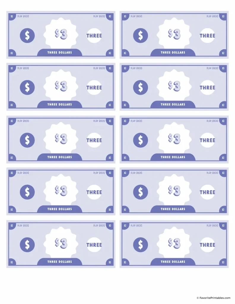 Free Printable Play Money For Kids Favorite Printables