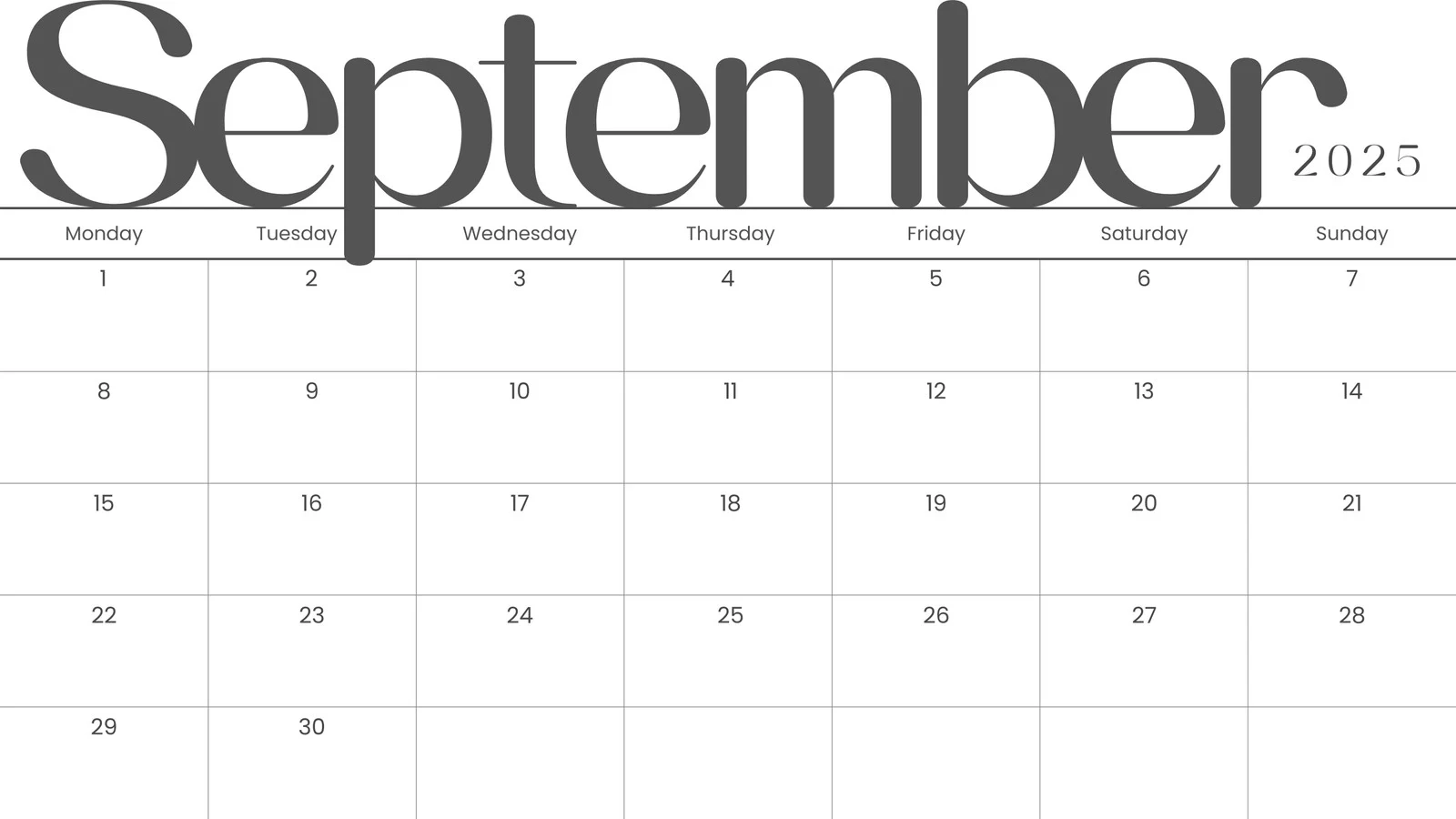 Free Printable September Calendar Pdf