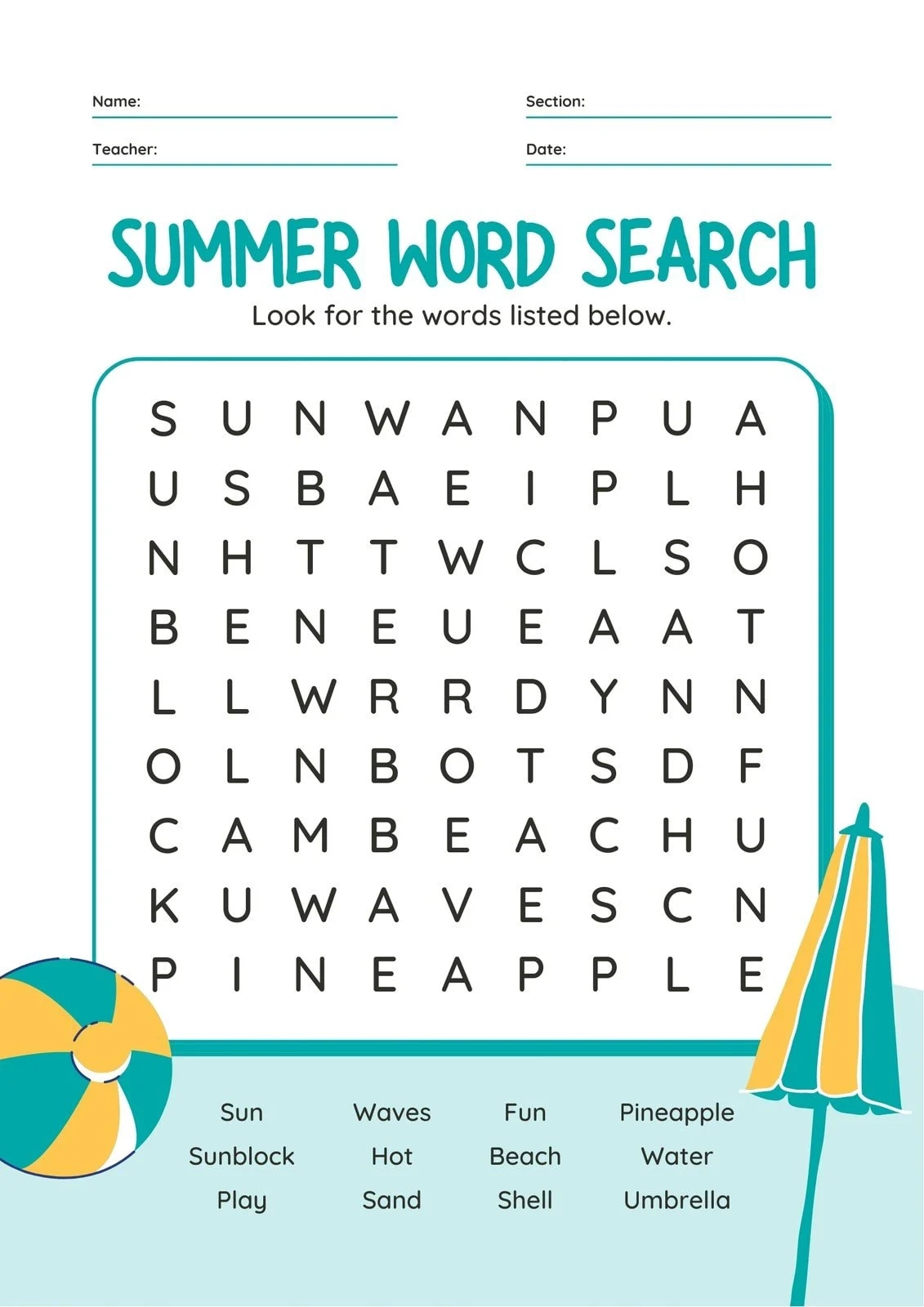 Designer Search Printable