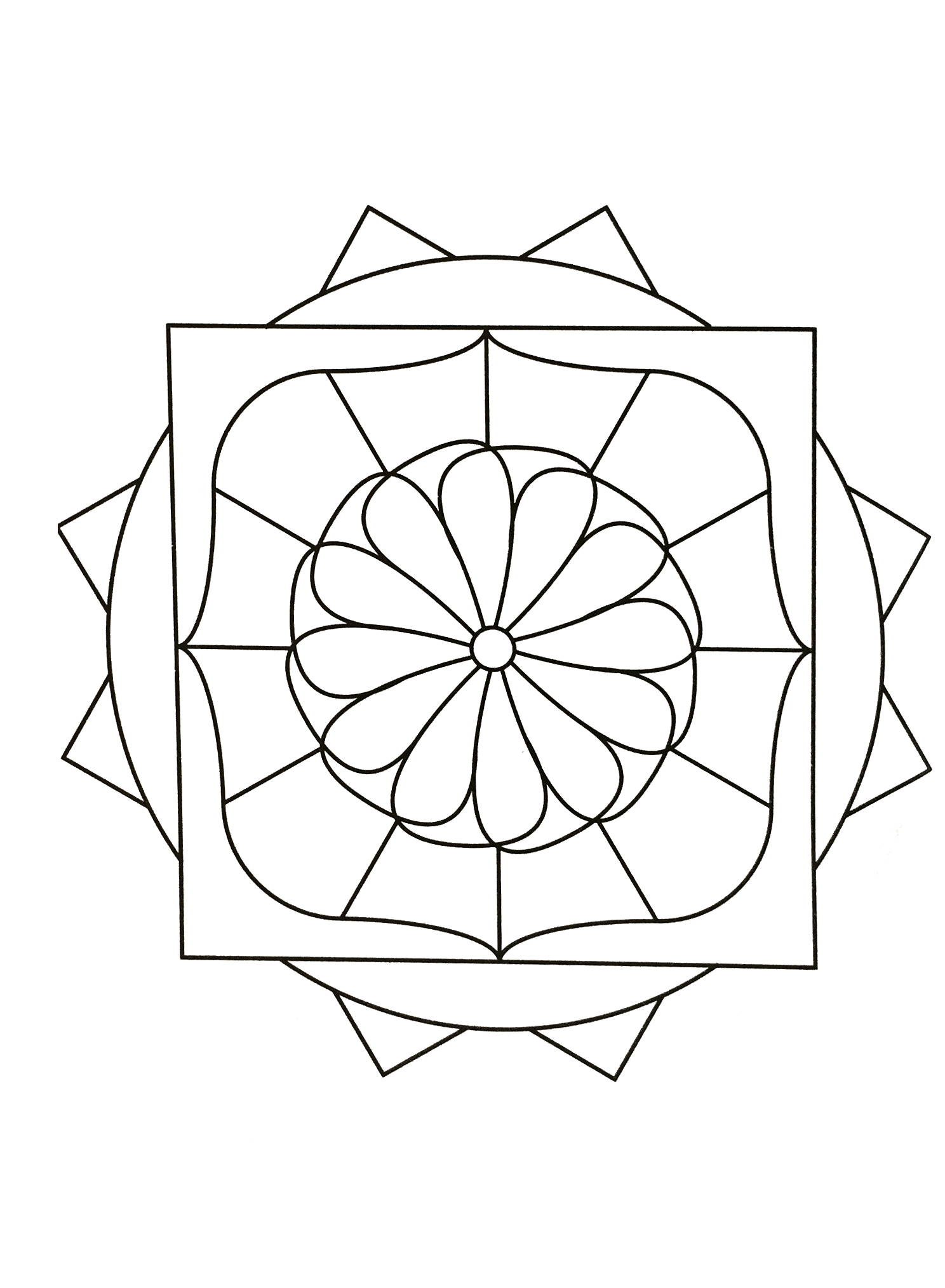 Funny Mandala With Little Flower In The Middle Mandalas With 