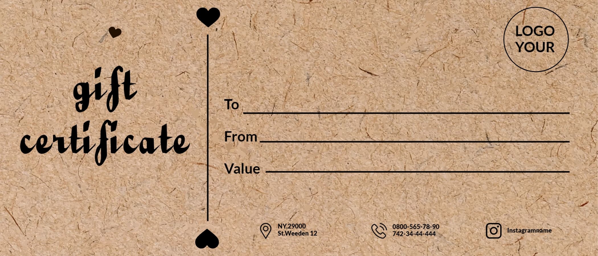 Gift Certificate Design Template Mediamodifier