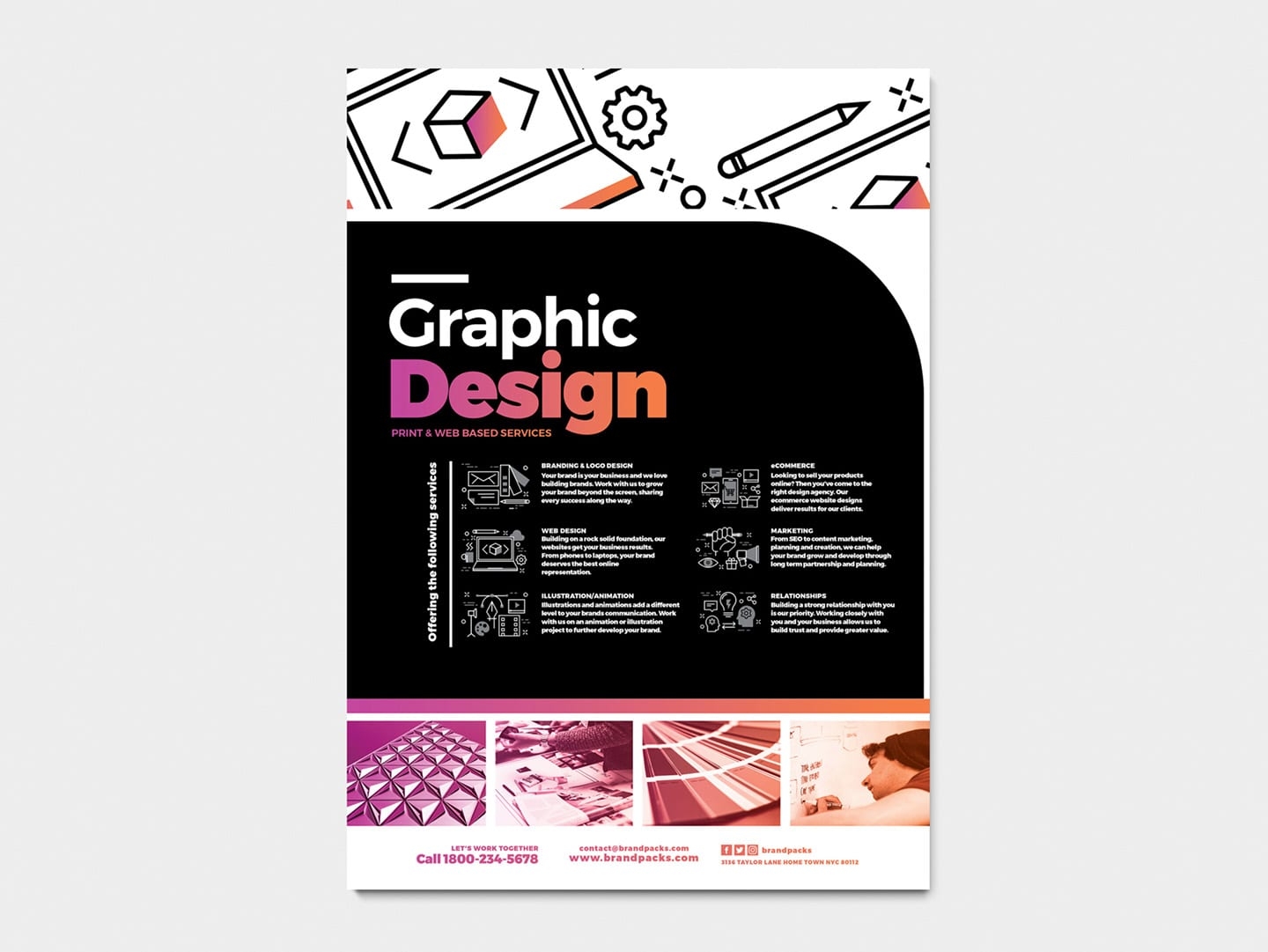 Graphic Design Agency Poster Template V5