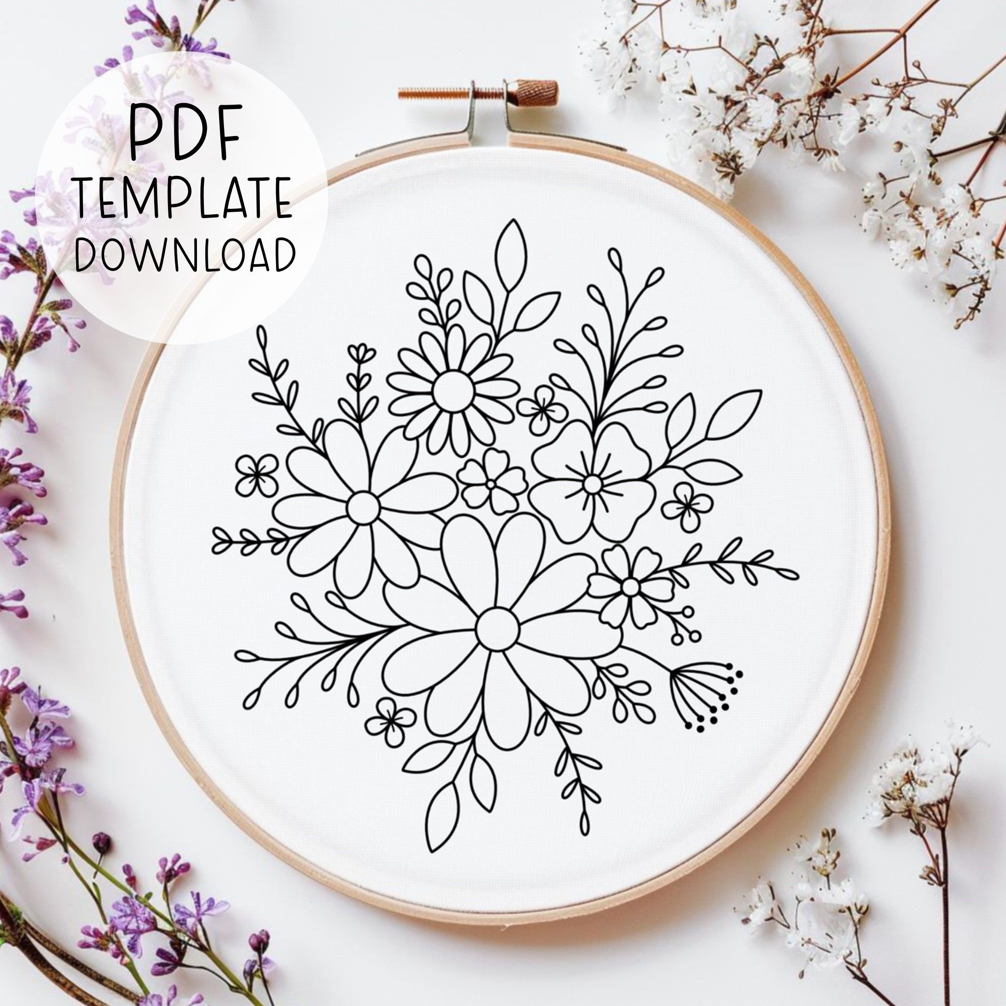 Hand Embroidery Patterns Free Printable Flowers Shop On Pinterest